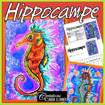 Hippocampe - Arts plastiques - Encre soufflée