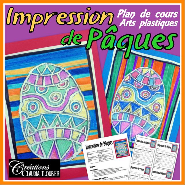Pâques: Impression styromousse - Arts plastiques