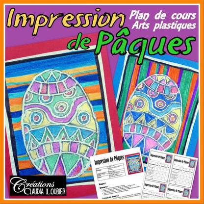 Pâques: Impression styromousse - Arts plastiques