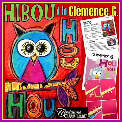 Hibou à la manière de Clémence G. - Collage - Arts plastiques