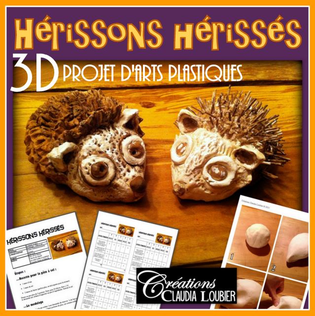 Hérissons Hérissés 3D - Arts plastiques - Pâte à sel