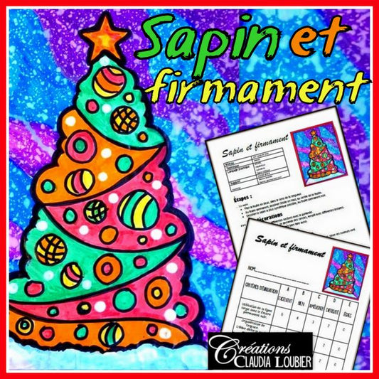 Sapin et firmament - Arts plastiques - Noël