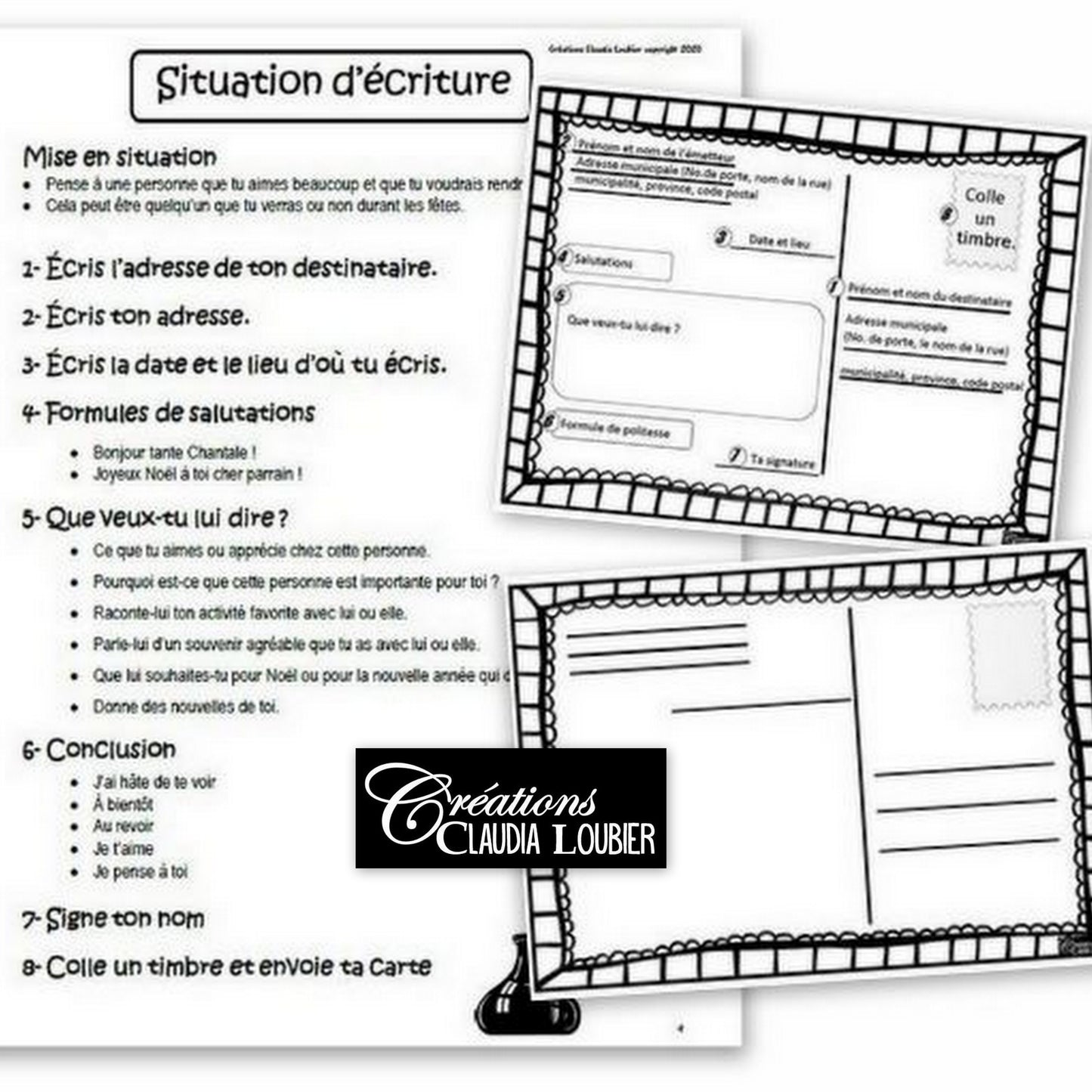 Ani-Mots de Noël - Carte postale - Arts plastiques