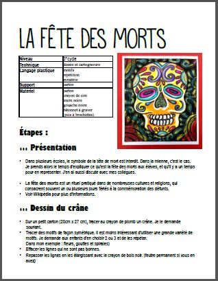 Halloween: Fête des morts - Arts plastiques