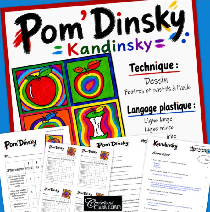 Rentrée scolaire - Projet d’art - Pomme à la manière de Kandinsky - Pom'dinsky