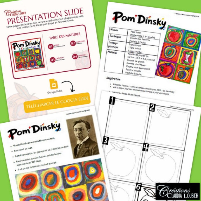 Rentrée scolaire - Projet d’art - Pomme à la manière de Kandinsky - Pom'dinsky