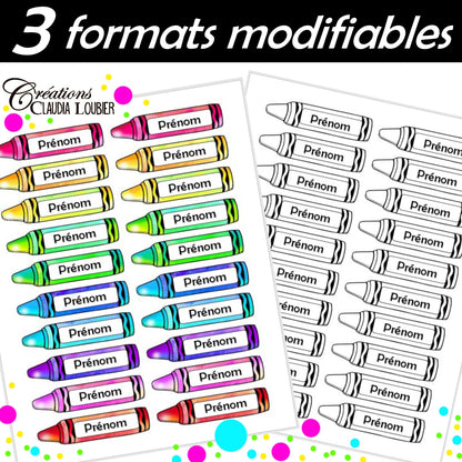 Étiquettes : Nom d'un crayon ! Rentrée scolaire