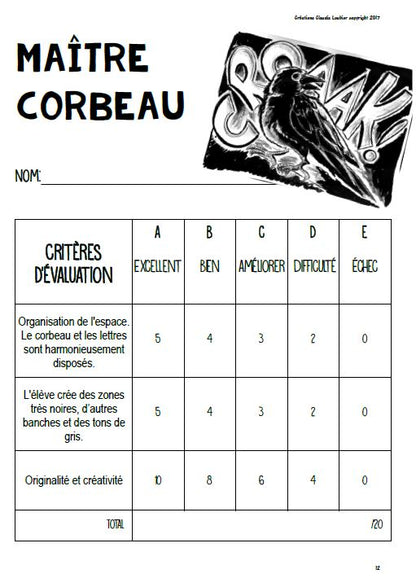 Maître corbeau - Arts plastiques