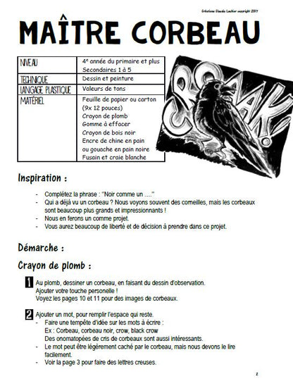 Maître corbeau - Arts plastiques