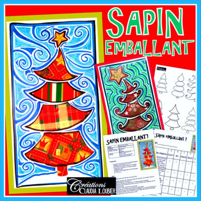 Sapin emballant ! Carte de Noël - Arts plastiques